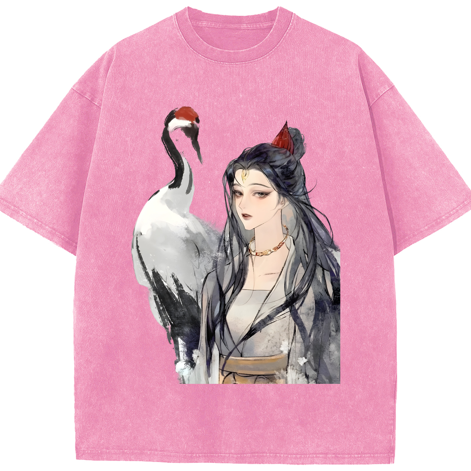 （画像用） Ne Zha 2 ナタ 魔童の大暴れ 綿100% ヴィンテージ風 半袖Tシャツ（フロントプリント）